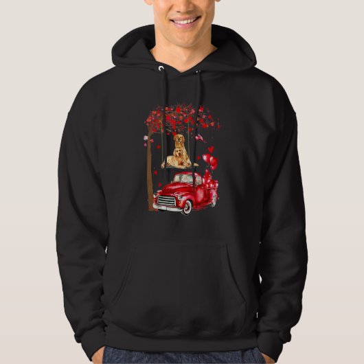 Couple Golden Retriever Valentine Tree - Hearts Tr Hoodie (Vorderseite)