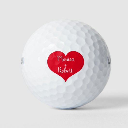 Couple Golfer Name Weddings Script Valentinstag Golfball (Vorderseite)