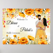 Couple haldi Willkommensschild Maiyan signatur Poster (Vorne)