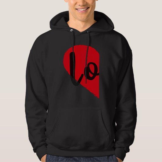 Couple Half Heart LOVE Funny Valentines Day Women Hoodie (Vorderseite)