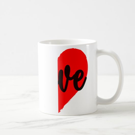 Couple Half Heart Love Valentines Day Women Men A Kaffeetasse (Rechts)