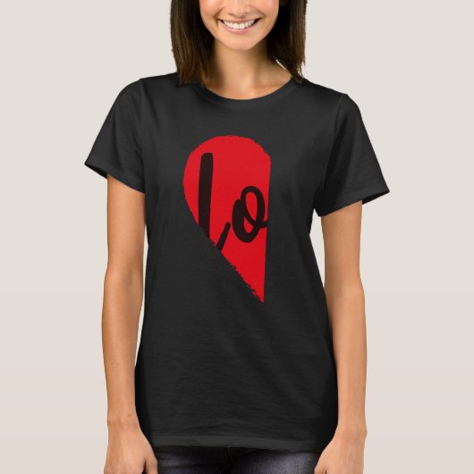 Couple Half Heart LOVE Valentines Day Women Men A T-Shirt (Vorderseite)