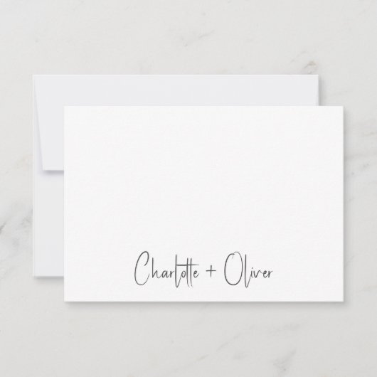 Couple Handgeschriebene Namen Wedding Monogram Mitteilungskarte (Vorderseite)