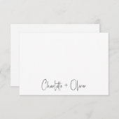 Couple Handgeschriebene Namen Wedding Monogram Mitteilungskarte (Vorne/Hinten)