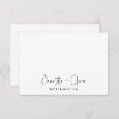 Couple Handgeschriebene Namen Wedding Monogram Mitteilungskarte (Vorne/Hinten)