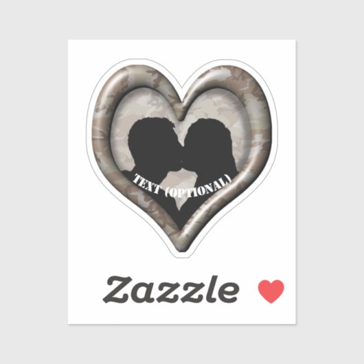 Couple Heart Desert Camouflage Aufkleber (Blatt)