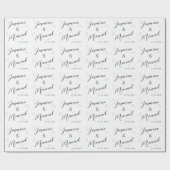 Couple Heart Names White Gift Geschenkpapier (Flach)