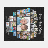 Couple Heart Shape 40 Fotos Unsere Liebe Story Fleecedecke (Vorderseite (Horizontal))