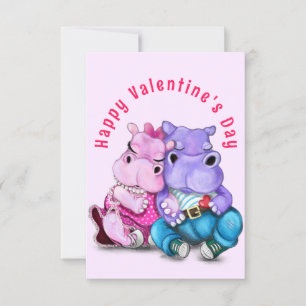 Couple Hippo Liebe Valentine's Day Card - Funny Karte
