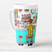 Couple Holding Hands in Diner aus den 50er Jahren Milchtasse (Linke Ecke)