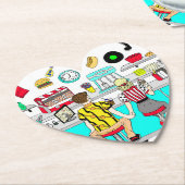 Couple Holding Hands in Diner aus den 50er Jahren Untersetzer (angewinkelt)