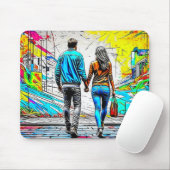 Couple Holding Hands Urban Street Art Mousepad (Mit Mouse)