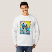 Couple Holding Hands Urban Street Art T-Shirt (Vorne ganz)