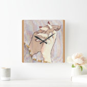 Couple Holding Hands Wall Clock Quadratische Wanduhr (Zuhause)