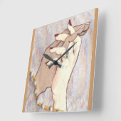 Couple Holding Hands Wall Clock Quadratische Wanduhr (Winkel)