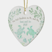 Couple Holiday Sea Turtle Coastal Beach Ornament (Links)