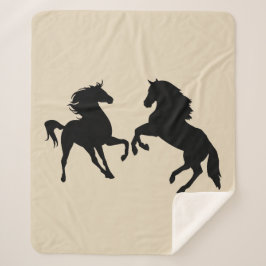 Couple Horse Sherpa Blanket - individuell anpassba Sherpadecke