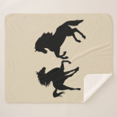 Couple Horse Sherpa Blanket - individuell anpassba Sherpadecke (Vorderseite (Horizontal))