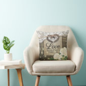 Couple Horseshoe Heart Lace Hydrangea Wood Wedding Kissen (Stuhl )