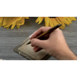 Couple Horseshoe Heart Lace Sunflower Wood Wedding Post-it Klebezettel