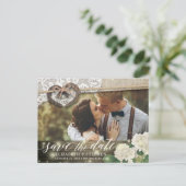 Couple Horseshoe Hydrangea Wedding Rett Date FOTO Postkarte (Stehend Vorderseite)