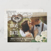 Couple Horseshoe Hydrangea Wedding Rett Date FOTO Postkarte (Vorne/Hinten)