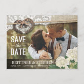Couple Horseshoe Hydrangea Wedding Rett Date FOTO Postkarte (Vorderseite)