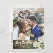 Couple Horseshoe Hydrangea Wedding Rett Date FOTO Postkarte (Vorne/Hinten)