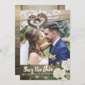 Couple Horseshoe Hydrangea Wedding Rett Date FOTO Save The Date (Vorne/Hinten)