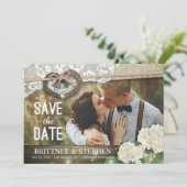 Couple Horseshoe Hydrangea Wedding Rett Date FOTO Save The Date (Stehend Vorderseite)