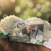 Couple Horseshoe Hydrangea Wedding Rett Date FOTO Save The Date