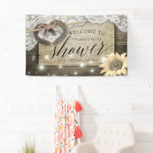 Couple Hufeisen Sonnenblumen Brautparty Empfang Banner (Insitu)