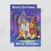 Couple Hugged Gnomes Singing Happy Christmas Song (Vorne/Hinten)