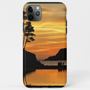 Couple & Hund Orange Beach Sunset California Küste Case-Mate iPhone Hülle