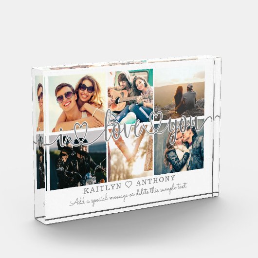 Couple I LIEBE YOU Foto Collage Silver Grau Script (Links)