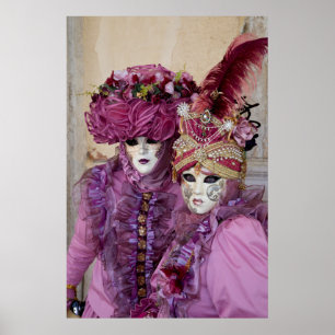 Couple in Carnival Costume, Venedig Poster