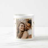 Couple in Liebe Monogram Gold Droplets Kaffeetasse (Mittel)