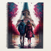 Couple in Paris im Eiffelturm im Herbst Planer (Vorderseite)