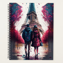 Couple in Paris im Eiffelturm im Herbst