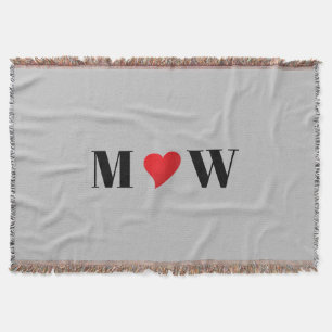 Couple-Initialen anpassen A Lieben B Decke