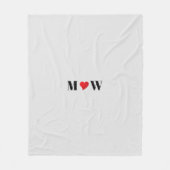 Couple-Initialen anpassen A Lieben B Fleecedecke (Vorderseite)