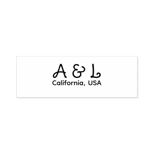 Couple Initials Monogram Stamp Permastempel (Design)