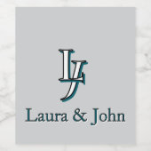 Couple Initials & Names Love Label Set Weinetikett (Einzelnes Label)