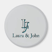 Couple Initials & Names Love Magnet (Vorne)