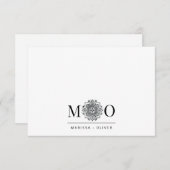 Couple Jewel Motif Ampersand Monogram Mitteilungskarte (Vorne/Hinten)