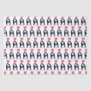 Couple Kaiser Penguin Herz  Seidenpapier