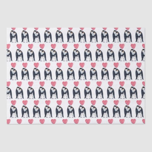 Couple Kaiser Penguin Herz  Seidenpapier (Vorderseite)