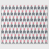 Couple Kaiser Pinguin Herzvalentinstag Geschenkpapier (Flach)