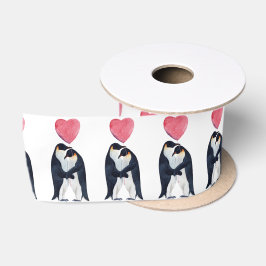 Couple Kaiser Pinguin Herzvalentinstag Satinband