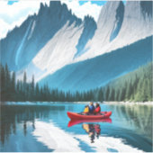 Couple Kayaking Themed Aufkleber (Vorderseite)